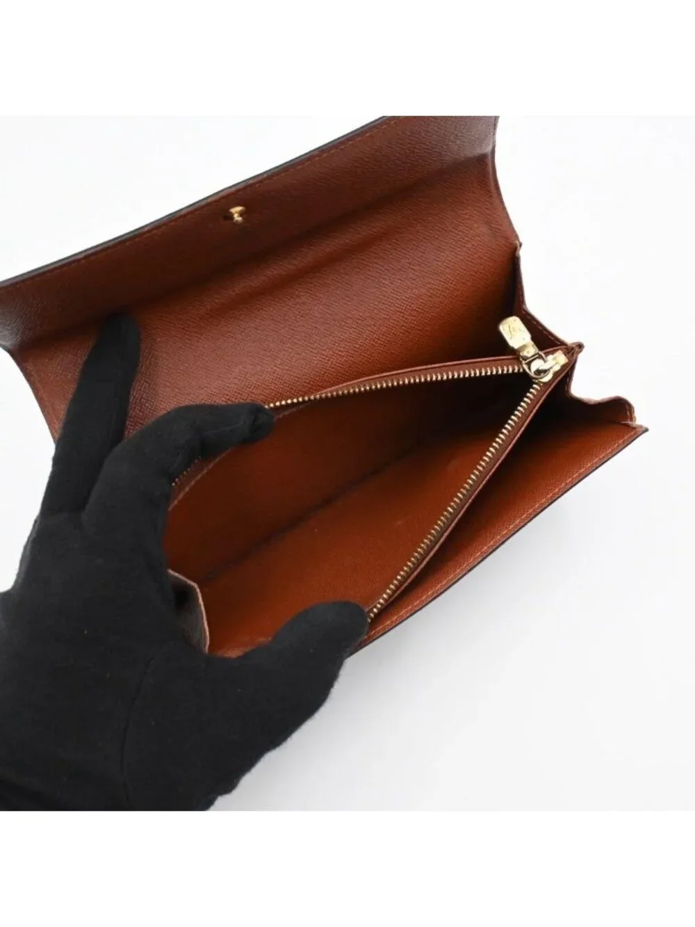 Louis Vuitton Monogram Portefeuille Sarah Wallet Brown